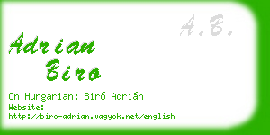 adrian biro business card